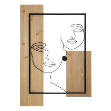 Fali panel vas és fa homlokzattal 63x2x90cm grafika, keretezett kép