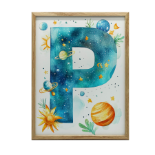 FALI PLAKÁT A P BETŰ TÉR ALUMÍN KERETTEL 40x50 CM grafika, keretezett kép