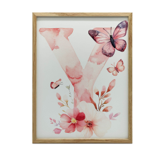 FALI PLAKÁT ALUMÍNIUM KERETBEN HAPPY LETTER Y PASTELS 40x50 grafika, keretezett kép