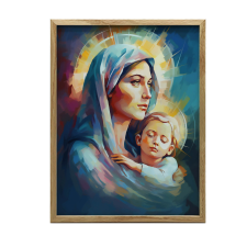 FALI PLAKÁT ANYAI SZERELEM FA KERETBEN 70x100 CM grafika, keretezett kép