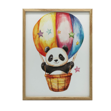 FALI PLAKÁT ARANY ALUMÍNIUM KERETBEN ARNYOS PANDA 70x100 CM grafika, keretezett kép
