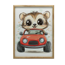 FALI PLAKÁT ARANY ALUMÍNIUM KERETBEN JOYFUL HOMSTERS 40x50 CM grafika, keretezett kép