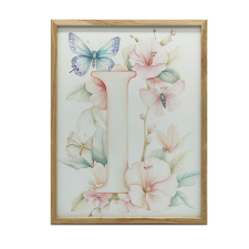 FALI PLAKÁT ARANY HIBISZKUSZ VIRÁGOS KERETTEL 50x70 CM grafika, keretezett kép