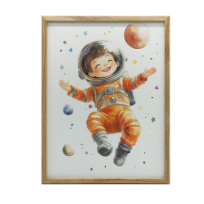 FALI PLAKÁT ARANY KERETBEN COSMONAUTS 70x100 CM MATTE grafika, keretezett kép