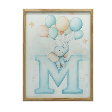 FALI PLAKÁT ARANY KERETBEN MAGIC M Léggömbökkel 70X100 CM grafika, keretezett kép