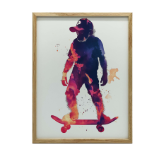 FALI PLAKÁT ARANY KERETES MAJOM Gördeszkán 50x70 CM grafika, keretezett kép