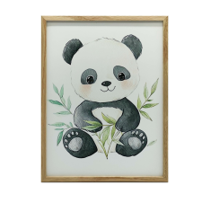FALI PLAKÁT ARNYOS PANDA LEVELEK KÖZÖTT KERET NÉLKÜL 50x70 CM grafika, keretezett kép
