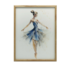 FALI PLAKÁT BALLERINA TÁNC ELEGANCE FEHÉR KERETBEN 30x40 CM grafika, keretezett kép