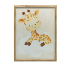  FALI PLAKÁT EGY ZSIRÁF ÁLMA FA KERETBEN 50x70 CM grafika, keretezett kép