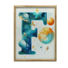 FALI PLAKÁT F BETŰ COSMOS FA KERETTEL 30x40 CM Szőnyeg