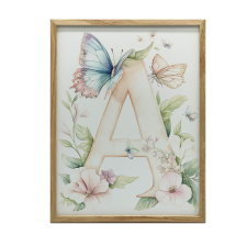 FALI PLAKÁT FA KERETBEN ANGYAL GYERMEKEKNEK 50x70 CM grafika, keretezett kép