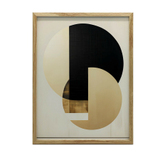 FALI PLAKÁT FA KERETBEN FEKETE ÉS ARANY KITARTÓ 50x70 CM grafika, keretezett kép