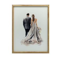  FALI PLAKÁT FA KERETBEN SZERETET FELÉ 70x100 CM grafika, keretezett kép