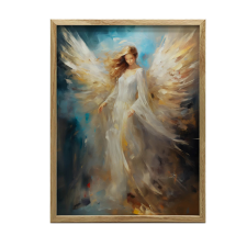 FALI PLAKÁT FA KERETTEL ANGYAL OF BLUE PEACE 70x100 CM grafika, keretezett kép