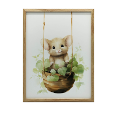 FALI PLAKÁT FAKERETES EGÉR HINTÁN 30X40 CM grafika, keretezett kép