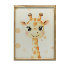 FALI PLAKÁT FAKERETES PONTOS ZSIRÁFBAN 30X40 CM grafika, keretezett kép