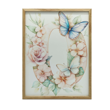 FALI PLAKÁT LETTER O ROUND MAGIC FEKETE KERETTEL 70x100 CM grafika, keretezett kép