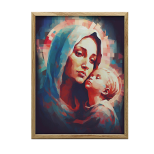 FALI PLAKÁT MÁRIA BABÁVAL ALUMÍNIUM KERETBEN 30x40 CM grafika, keretezett kép
