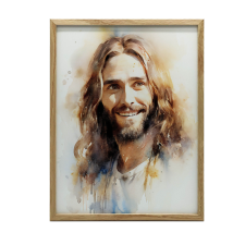 FALI PLAKÁT MOSOLYGÓ JÉZUS FEKETE KERETBEN 70x100 CM grafika, keretezett kép