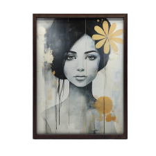 FALI PLAKÁT NŐ HAJBAN VIRÁGAL 70x100 CM KERET NÉLKÜL grafika, keretezett kép