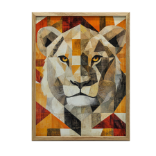 FALI PLAKÁT OROSZLÁN GEOMETRIÁBAN KERET NÉLKÜL 70x100 CM MATT PAPÍR grafika, keretezett kép