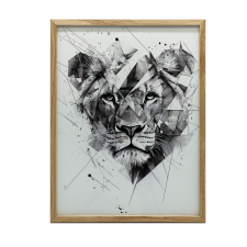 FALI PLAKÁT OROSZLÁN GEOMETRIÁBAN KERET NÉLKÜL 70x100 CM MATT PAPÍR grafika, keretezett kép