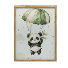  FALI PLAKÁT PANDA ejtőernyőn VÉGTELEN ÉG, 30x40 CM grafika, keretezett kép