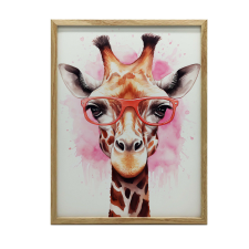 FALI PLAKÁT RÓZSASZÍN ZSIRÁF SZEMVEGVEL 70x100 CM KERET NÉLKÜL grafika, keretezett kép