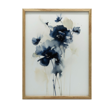 FALI PLAKÁT SÖTÉTKÉK VIRÁGOK KERET NÉLKÜL 50X70 CM grafika, keretezett kép