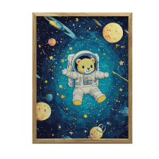  FALI PLAKÁT TÉR MEDVE ASTRONAUTA 70x100 CM KERET NÉLKÜL grafika, keretezett kép
