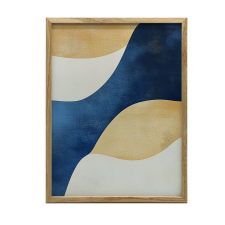 FALI PLAKÁT WAVE KÉK SZÍNŰ FEHÉR KERETTEL 30x40 CM grafika, keretezett kép