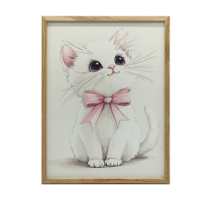 FALI PLAKÁTMACKA RÓZSASZÍN MASNIVAL KERET NÉLKÜL 40x50 CM grafika, keretezett kép