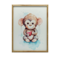 FALI PLAKÁTMAJOM SZÍVES FEHÉR FA KERETBEN 30x40 CM grafika, keretezett kép