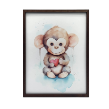 FALI PLAKÁTMAJOM SZÍVVEL GYERMEKEKNEK 50x70 CM FEKETE KERET grafika, keretezett kép