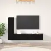  Fali TV Szekrény Falra szerelhető 2 pcs Fekete tölgy Faanyag