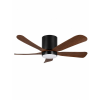  Fali ventilátor LED világítással HAEGER DARK WOOD, Átmérő 142 cm, Távirányító, 6 sebesség, Időzítő, 64 W, Csendes, Fordítható forgás télen/nyáron, Sötét fa