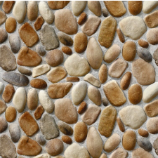  Falikép barna és szürke folyami kőből, 400 x 250 cm tapéta, díszléc és más dekoráció