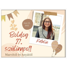  Falikép – Boldog Születésnapot egyedi adatokkal 5. fotóval (videóvetítő opcióval) grafika, keretezett kép