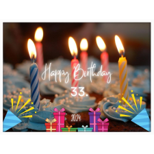  Falikép – Boldog Születésnapot egyedi adatokkal 6. (videóvetítő opcióval) grafika, keretezett kép