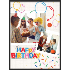  Falikép – Boldog Születésnapot egyedi adatokkal saját fotóval 11. (videóvetítő opcióval) grafika, keretezett kép