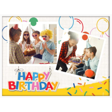  Falikép – Boldog Születésnapot egyedi adatokkal saját fotóval 12. (videóvetítő opcióval) grafika, keretezett kép