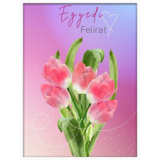  Falikép – Egyedi felirat tulipánokkal (videóvetítő opcióval) grafika, keretezett kép