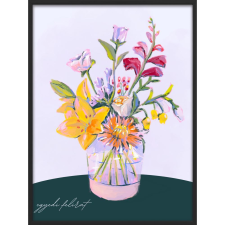  Falikép – Egyedi feliratos virágcsokor (videóvetítő opcióval) grafika, keretezett kép