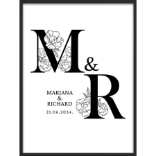  Falikép - ESKÜVŐ saját adatokkal (videóvetítő opcióval) grafika, keretezett kép