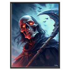  Falikép – Kaszás koponya (videóvetítő opcióval) grafika, keretezett kép