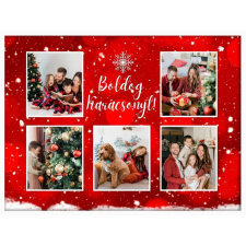  Falikép kollázs sok fotóból felirattal karácsonyi (videóvetítő opcióval) grafika, keretezett kép