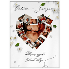  Falikép kollázs sok fotóból szív alakban 3. (videóvetítő opcióval) grafika, keretezett kép