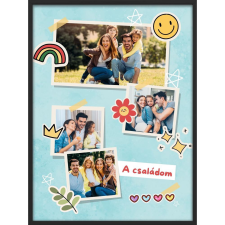  Falikép kollázs több fotóból Családom (videóvetítő opcióval) grafika, keretezett kép