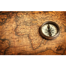  Falikép Térkép iránytűvel, 350 x 250 cm tapéta, díszléc és más dekoráció