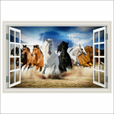  Falmatrica Ablak Lovak ereje, galopp, 250 x 170 cm tapéta, díszléc és más dekoráció